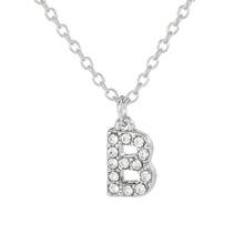 26 piezas Nuevo collar de letras en inglés con incrustaciones de rhinestone de diseño minimalista y elegante para mujeres - b - Ver 32