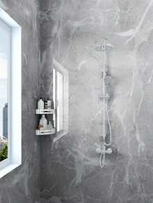 1 pieza Papel tapiz con estampado de mármol, pegatinas para renovar paneles de pared, papel tapiz, papeles tapiz, artículos de decoración de primavera para refrescar tu hogar, pegatinas decorativas Rama - Gris Claro - Ver 13
