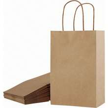 6/12 Túi quà tặng bằng giấy Kraft cổ điển, kích thước 22*16*8cm, kiểu dáng tối giản, thanh lịch, phù hợp làm quà tặng sinh nhật, đám cưới, quà doanh nghiệp, quà ngày lễ. - Xem 1