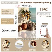 1pc Canvas Wall Art, Framed Wall Art, Lemon Tree Wall Decor, Mediterranean Poster, Ceramic Pot Print, Beach Summer Decoration, Rustic Italian Landscape Photography, Modern Kitchen Art, Farmhouse Chic Apartment Decor, Vintage Wall Art, Boho Style Decorative Poster, Modern Apartment Decor, Home Decor, Dorm Decor, Bedroom Decor, Bathroom Decor, Kitchen Decor, Holiday Gift, Living Room Decor, Room Decor - Lemon - View 12
