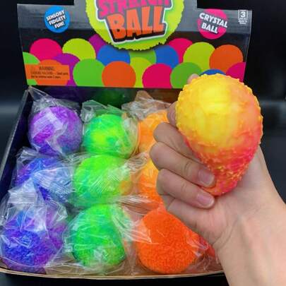 1个新款大理石纹粉末挤压球玩具，创意可爱双色粉末球减压玩具，青少年及成人放松玩具，家居装饰，贴心礼物