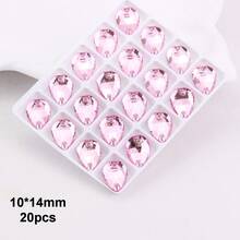 Cristal de vidrio, color rosa, formas, cuentas de cristal brillantes hechas a mano con costura, decoración de piedras de strass con agujeros planos para coser en accesorios DIY para decorar ropa, vestidos, bolsos, zapatos, broches, pendientes, manualidades - Hebilla plana de cristal - Ver 38