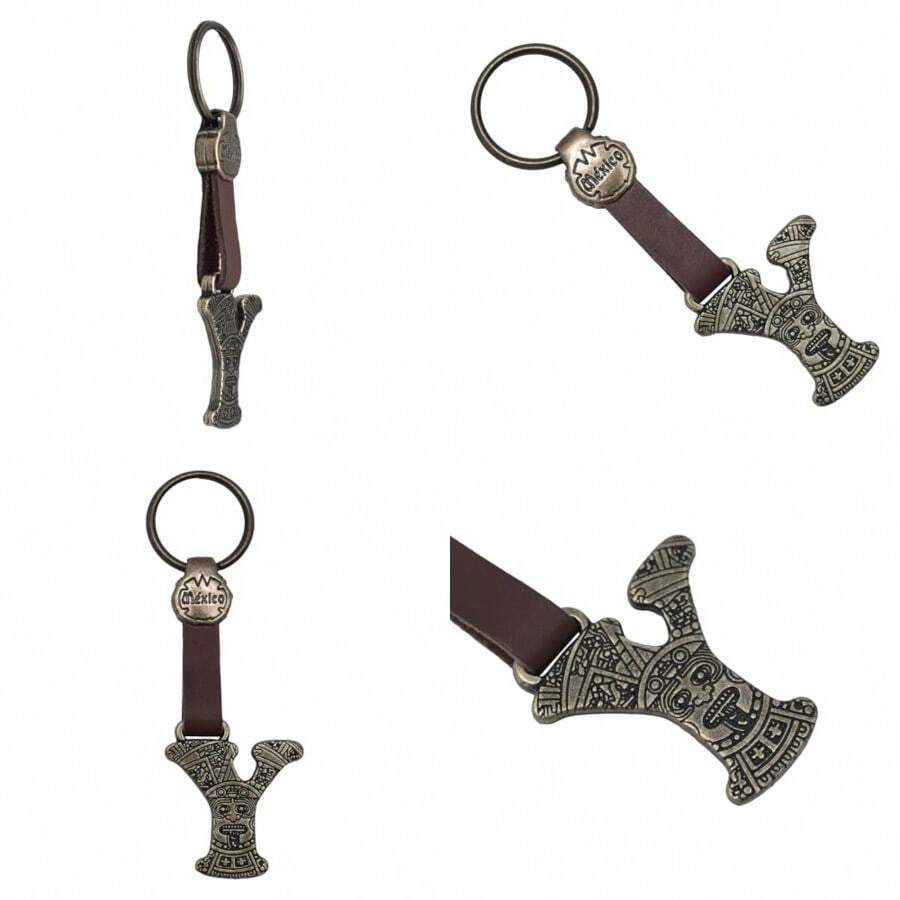 Metal Keychain With Engraved Initial And Calendar - Handmade Gift Of Mexican Heritage - 字母 Y - 查看 1