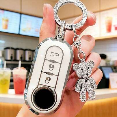 Bộ vỏ bọc chìa khóa Fiat Iveco Eurosport 500 Bravo, ốp bảo vệ, móc khóa trang trí hình gấu bông