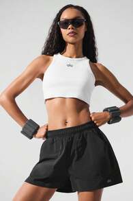Alo Yoga Aspire Tank True To Close-Fitting Women's  White/Black  W2675rg - White - View 3