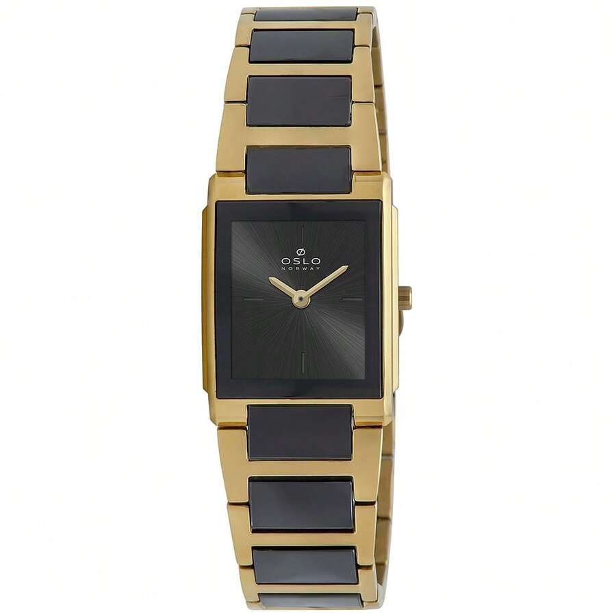 Relógio Oslo Feminino Ref: Oltsks9t0007 P1kp Slim Retangular Cerâmica Dourado - Tamanho Único - Visão 1