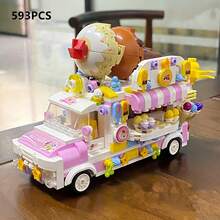 成人积木甜点餐车，迷你冰淇淋车积木套装，绝佳生日礼物 - 1件 - 查看 6