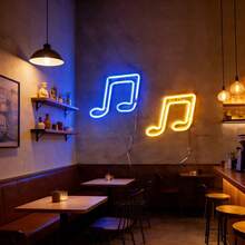 1pc LED Music Note Neon Light Wall Decor, Small Night Light For Girl's Bedroom, Gaming Room, Atmosphere Lamp, Battery Or USB Powered, Romantic Fairy Light, Home Decor, Holiday, Birthday Theme Indoor Colorful Lamp - Musical Note Neon Sign - View 9