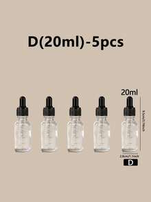 1pc 5ml-100ml Graduated Dropper Bottle, Glass Dropper Bottle For Reagent/Eye Drops/Essential Oils, Refillable Travel Fragrance Bottle - Black - View 15