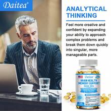 Brain Health Supplement - Suitable For Men And Women - Contains Ginkgo Biloba Extract To Support Healthy Memory, Focus, Immune System, And Sleep Quality - 120 Softgels - 1 chai - Xem 6