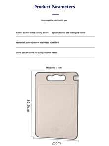 1pc Multifunctional Double-Sided Stainless Steel Defrosting Cutting Board With Sharpener, Textured Surface, Rust-Proof, Anti-Mold TPR Material, Suitable For Home And Outdoor Use - Apricot - View 3