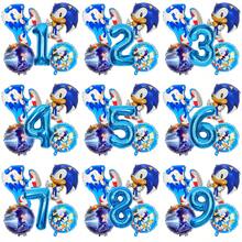 Hasbro 32-Inch 1-9 Blue Number Foil Balloons, Hedgehog Cartoon Character Balloon Set, Cartoon Aluminum Foil Balloons, Suitable For Birthday Party Decoration - View 1