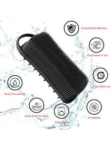 Two Silicone Cleaning Brushes, A Silicone Body Scrubber, A Two-In-One Body Brush And Scalp Brush For The Shower, A Silicone Shampoo Shower Brush, A Household Adult Double-Sided Friction Bath Brush, A Massage Bath Brush, Easy To Clean, Foam, Promotes Blood Circulation, More Hygienic Than Silk Scarves, Bathroom Cleaning Tools - Double-sided Cleaning Brush - View 8