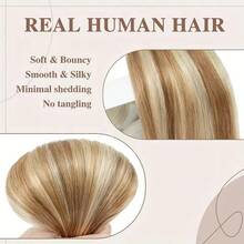 Clip In Hair Extensions Remy Human Hair Hair Extensions P8/613 Color Clip Ins Natural Human Hair 14-26 Inches 120G 8Pcs Clip Ins - S8/613 - View 4