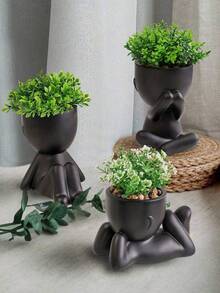 Conjunto de 1/3 plantas suculentas artificiais, pequenas estatuetas de ...