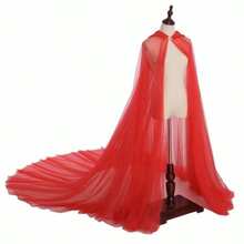 Áo choàng voan mỏng có mũ trùm đầu dành cho nữ, áo choàng tiên có mũ, thích hợp cho Halloween, đám cưới, hóa trang, áo choàng maxi lưới mềm màu đen/trắng/đỏ cho cô dâu, áo choàng hóa trang phù thủy ma cà rồng Halloween, trang phục mùa thu cho nữ, mùa hè, đi biển. - Nhiều màu - Xem 8