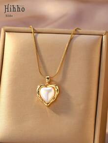 Hihho 1 Peça Colar de Pérolas de Luxo, Tom Dourado Quente com Detalhes de Pérola e Zircônia, 4 Estilos Diferentes, Pode Ser Usado Sozinho ou em Camadas, Adequado para Looks Franceses, de Trabalho e Doces. Ótimo para Uso Diário ou como Presente. - Dourado - Visão 14
