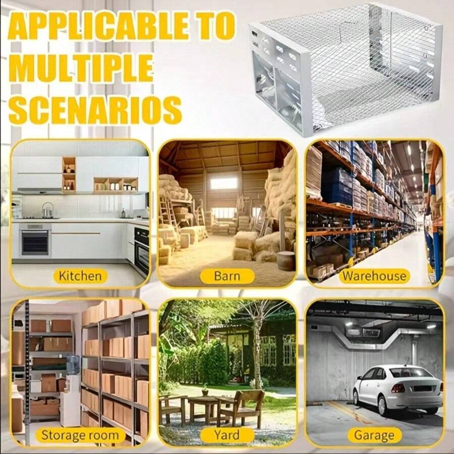 1 pieza Trampa de ratón automática de alta sensibilidad, capturador de roedores domésticos, captura cíclica (sujeto al producto físico recibido)