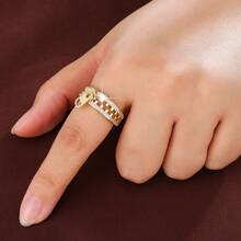 1 chiếc nhẫn nữ thiết kế khóa kéo đính đá Cubic Zirconia. - Nhiều màu - Xem 11