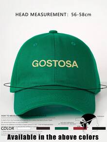 1顶女士刺绣“GOSTOSA”棒球帽，可调节户外防晒休闲帽，适合春季、秋季、旅行、海滩，男女皆宜，Y2K风格 - 棒球帽 - 查看 6