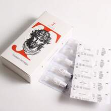TJ THROSTLE 20支/盒 白色一次性纹身针，圆形打雾针 0.18mm 0.25mm 0.30mm 0.35mm 勾线针 RL RS SMP/PMU 纹身机针头 - 黑與白 - 查看 21