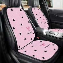1件波点蝴蝶结水晶绒汽车座椅垫套 - 波點蝴蝶結 - 查看 1