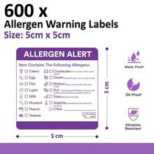 Nhãn cảnh báo dị ứng, nhãn bao bì quà tặng, nhãn bao bì thực phẩm, thích hợp cho quán cà phê, nhà hàng, tiệm bánh, văn phòng. - A - Xem 7