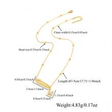 1件简约经典MAMA字母胸针吊坠金色不锈钢珠链项链女款 - 金黃色 - 查看 2