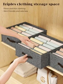 1PC Double-Row Foldable D-Type Storage Box, Durable Structure, Space-Saving Foldable Design, Clear Classification, Sturdy Material, Large Capacity, Perfect For Desktop, Closet, Home Office Toiletries Cosmetics Small Items Tidy Organization - View 1