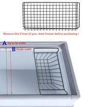 2Pcs Chest Freezer Organizer Bins Deep Basket Stackable Storage Rack Metal Wire Black L49.5cm X W29cm X H27cm(9cm Handle),Organizer Frigo  Frigorifero - 查看 6