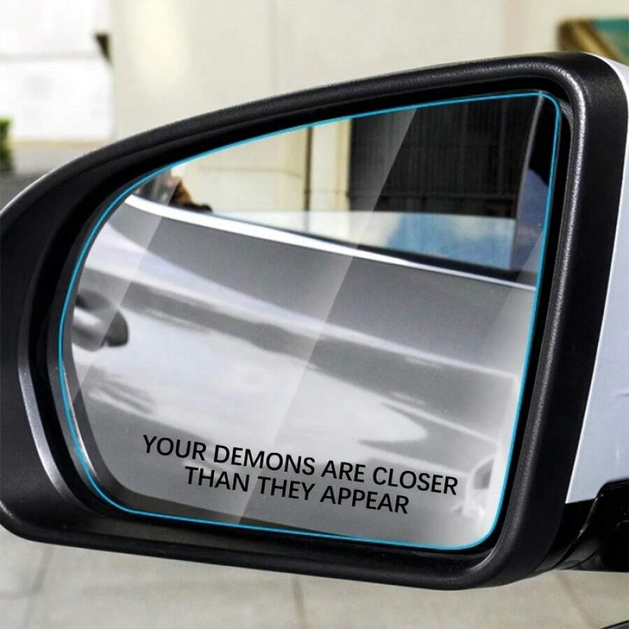 1pc "Your Demon Is Closer Than It Appears" Mirror Decal Sticker - A - View 1