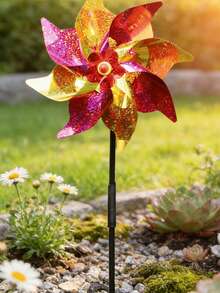 10 chiếc chong chóng phản quang hình bát giác 24cm, cọc nhựa chống chim dùng trong vườn, thiết bị xoay ngoài trời chịu gió, thích hợp cho sân, vườn, hiên nhà, cọc chống chim phản quang chịu thời tiết, dễ lắp đặt, trang trí sân vườn, thích hợp cho bãi cỏ nông trại. - nhiều màu - Xem 10