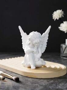 1/2pcs European Style White Angel Doll Desktop Decor, Hand-Painted ABS Resin Crafts, Home, Shop, Restaurant Decoration And Photography Props, Room Decor, Furniture Decoration - New Model - View 9