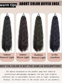 女士波浪形、自然蓬松、烫发式马尾假发，采用合成纤维制成，适合日常佩戴。 - 彩色 - 查看 8