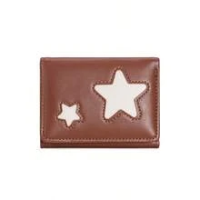 Cartera pequeña con estrella plateada, cartera trifold de mujer, cartera minimalista versátil - Multicolor - Ver 16