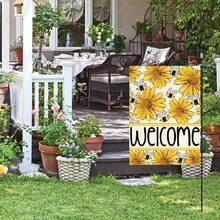 Rustic Sunflower Bee Garden Flag Double Sided 12x18 Inch For Farmhouse - Spring Summer Seasonal Welcome Yard Banner With Bumblebees & Flowers, Outdoor Porch Patio Hanging Farm Theme Decor, No Flag Pole Included - Nhiều màu - Xem 3