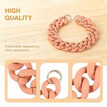 11.81 Inch Resin Handbag Handle, Decorative Bag Chain For DIY Craft Projects, Premium Frosted Matte Finish Purse Accessory (Pink) - Black - View 5