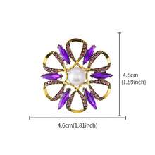 1 pieza Elegante y delicada broche de flor púrpura de aleación de zinc, adecuado como accesorio para uso diario, fiesta y vestimenta formal de mujer - Morado - Ver 6