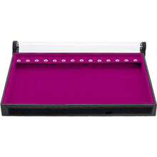 5 Large Jewelry Trays In Velvet Faux Leather (33x22cm) With Cover - 玫紅色 - 查看 6
