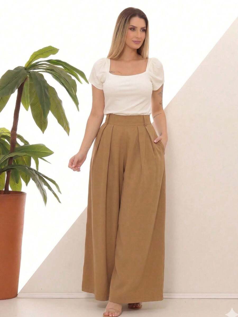 Vibe Women Pants - 卡其色 - 查看 1