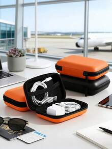 1/2/4pcs Anti-Pressure Earphone Case, Portable Hard Drive Storage Zipper Bag, Waterproof Wireless Earphone & Cable Organizer, Mini Digital 3C Storage Box, Waterproof And Portable, Multifunctional Carry Case - View 10