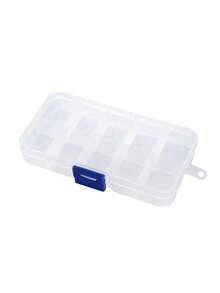 1pc Transparent Plastic Storage Box, Five/Ten Grid Storage Box, Hair Accessories Portable Divided Box With Snap Button, Plastic Cosmetic Storage Box, Beauty Makeup Hair Tool Storage Small Box, Desktop Storage Box, Small Accessory Box, Multi-Purpose Organizing Box For Small Items, Small Toys, Jewelry, Stickers, Small Cards, Hair Accessories Storage Box, Jewelry Storage Box, Suitable For Cosmetics, Hair Clips, Headwear. - Multicolor - View 9