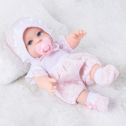 Christmas Decoration 30CM Simulation Silicone Doll Pink Plush Doll Cute Doll, Rubber Doll Companion For Kids, 12-Inch Baby Doll For Pretend Play