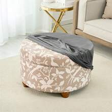 1PC Velvet Round Ottoman Stool Cover For Living Room Stretch Footstool Covers Elastic All-Inclusive Footrest Foot Stool Slipcover - Multicolor - View 5