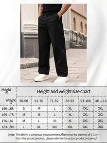Men's Casual Pockets Wide Leg Loose Fit Pants - 藏蓝色 - 查看 12