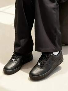 Nike 1 07, Made Of Cowhide Leather, Classic Retro Style, Shock-Absorbing, Breathable, Supportive Low-Top Sneakers, Men's, Black. - Black - View 7