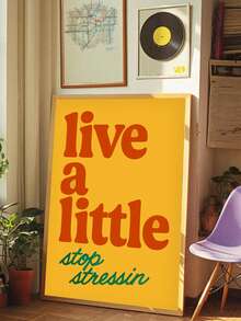 1 pezzo di decorazione da parete con un cartellone vintage che presenta una citazione accattivante degli anni '70, con un carattere astratto giallo vibrante su tela. Questa decorazione unica e artistica è ideale per migliorare l'estetica dell'arte da parete della tua camera da letto e del soggiorno, con cornice opzionale - Lettera - Visualizzare 5
