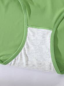 6pcs/Pack - Women's Melaed Color Plus Size Comfortable Breathable Fabric High Waist Panties - Multicolor - View 8