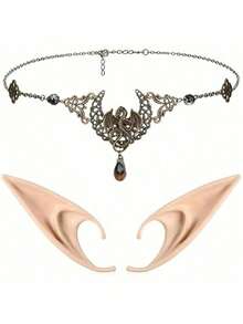 1 cái/3 cái - Tai yêu tinh kèm mũ đội đầu, hai đôi tai tiên và dây chuyền hình mặt trăng kiểu cổ điển. Tai yêu tinh kèm trang phục phù hợp cho các dịp thời Phục Hưng, Halloween, Giáng sinh, nhập vai, sinh nhật, câu lạc bộ, chụp ảnh, tiệc hóa trang, v.v. - Nhiều màu - Xem 13