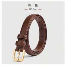 Bộ 2 chiếc (1 đen, 1 nâu) Thắt lưng nữ bằng da PU, rộng 1.8cm, dài 110cm, thắt lưng thời trang cho váy, thích hợp cho học sinh. - ND2 - Xem 10